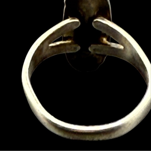 Sterling Silver Green Turquoise Marquise Ring - size 7.25 - Picture 4 of 4